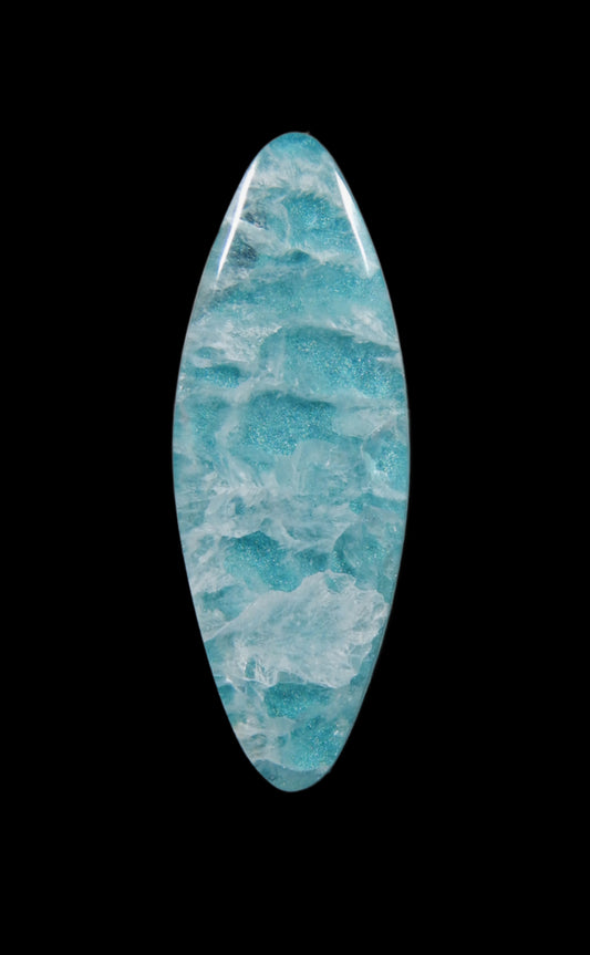 Aqua Tinted Moroccan Ghost Seam Agate Doublet Cabochon
