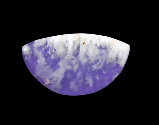 Purple Tinted Stinking Water Plume Agate Doublet Cabochon